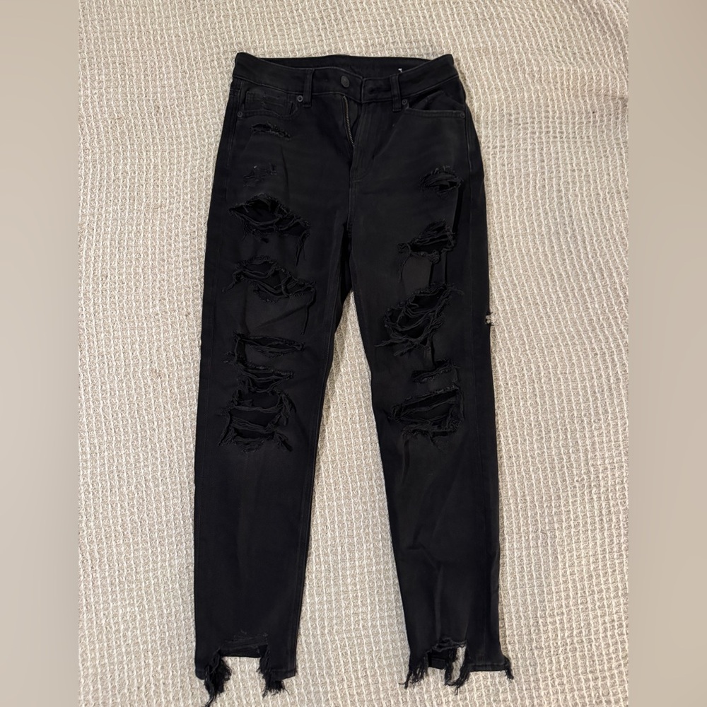 American Eagle Outfitters Black Ripped Skinny Jeans
